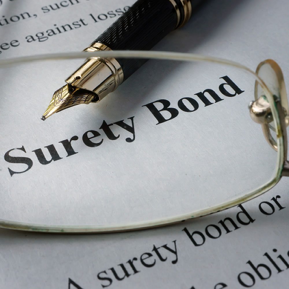 Commercial construction site representing surety bonds and financial guarantees