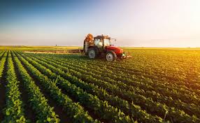 Agricultural farm field and tractor representing farming insurance